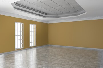 Empty room design interior 3d render
