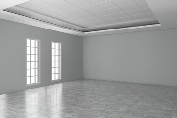 Naklejka na ściany i meble Empty room design interior 3d render 