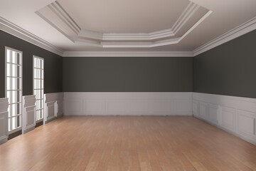 Empty room design interior 3d render
