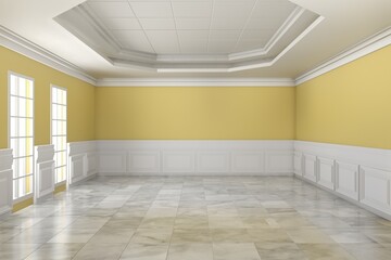 Empty room design interior 3d render
