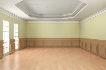 Empty room design interior 3d render
