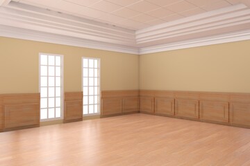 Empty room design interior 3d render
