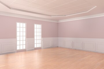 Empty room design interior 3d render
