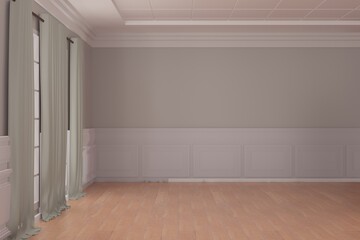 Empty room design interior 3d render
