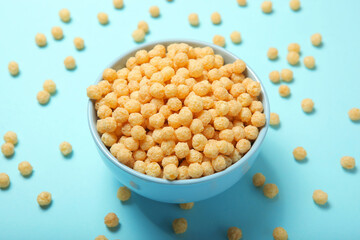 corn balls in glaze for breakfast close-up on the table