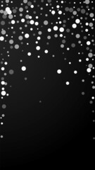 White dots Christmas background. Subtle flying sno