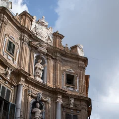 Gordijnen The baroque facade of Quattro Canti square in Palermo © Elisenda