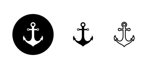 Anchor icons set. Anchor sign and symbol. Anchor marine icon.