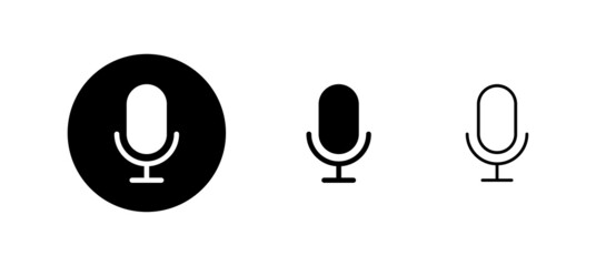 Microphone icons set. karaoke sign and symbol