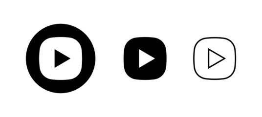 Play Icons set. Play button sign and symbol