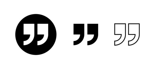 Quote icons set. Quotation mark sign and symbol