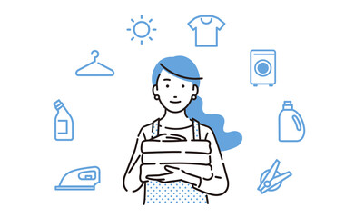 お洗濯女性 © gugu