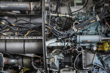 Fototapeta premium Pipework on a historic jet engine.