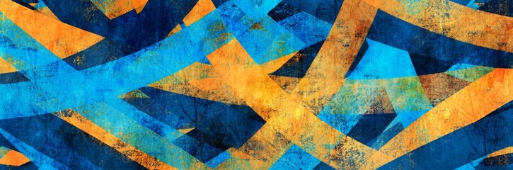 Abstract background painting art with blue and yellow paint brush for presentation, website, thanksgiving party poster, wall decoration, or t-shirt design.