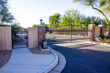 Exit Metal Gates On Secured Home Subdivision
