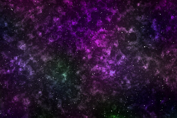 Abstract imaginative dark purple,green artificial stellar lighting image based on galaxies and nebula and other astronomy photography. 