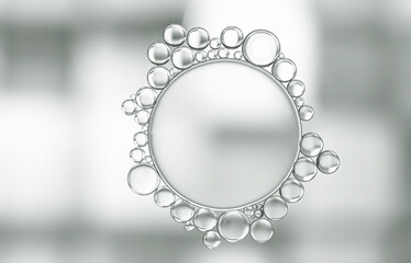 Obraz premium Oil blob on water with grey-silver light effect.
