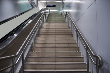An empty staircase on a station