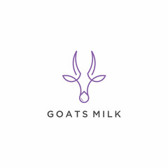 Obraz premium abstract goat head vector logo design, goats head logo design with business card Premium Vector