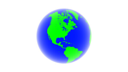 Earth globe isolated on white background. 3D Illustration.