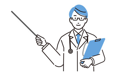 指し棒を持つ男性医師