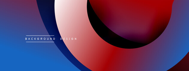 Abstract overlapping lines and circles geometric background with gradient colors