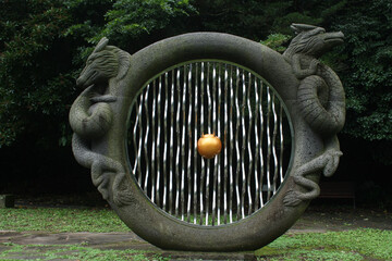 Statue of the sun pearl on Jeju Island, South Korea.