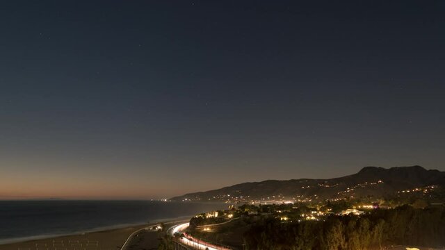 Malibu Zuma beach Time Lapse Sunset Misty Covered, California
