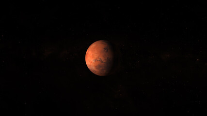 Mars Planet isolated in black, Elements of this illustration furnished by NASA.
