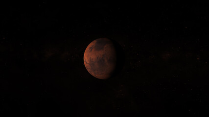 Mars Planet isolated in black, Elements of this illustration furnished by NASA.
