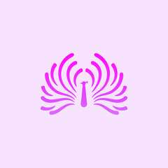 Fototapeta na wymiar Peacock logo pink