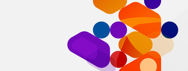 Abstract round geometric shapes and circles background. Trendy techno business template for wallpaper, banner, background or landing