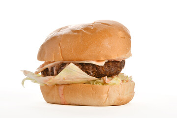 Burger isolated on white background.