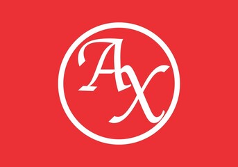 colorful and unique of AX initial letter