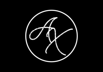 colorful and unique of AX initial letter