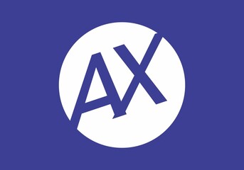 colorful and unique of AX initial letter