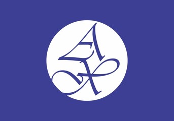 colorful and unique of AX initial letter