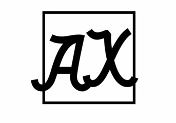 colorful and unique of AX initial letter