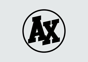 colorful and unique of AX initial letter