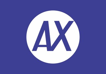 colorful and unique of AX initial letter