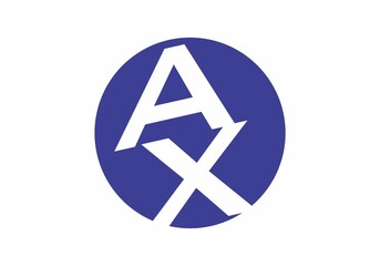 colorful and unique of AX initial letter