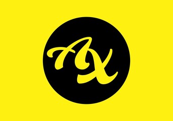 colorful and unique of AX initial letter