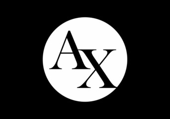 colorful and unique of AX initial letter