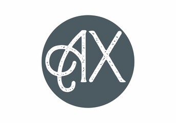 colorful and unique of AX initial letter