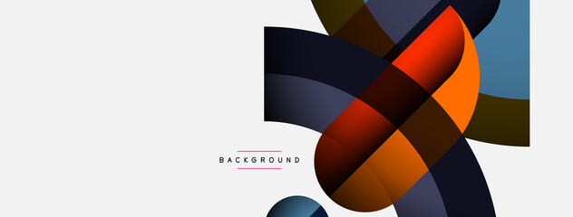 Obraz premium Geometric abstract background. Round shapes, circles, lines composition for wallpaper banner background or landing page