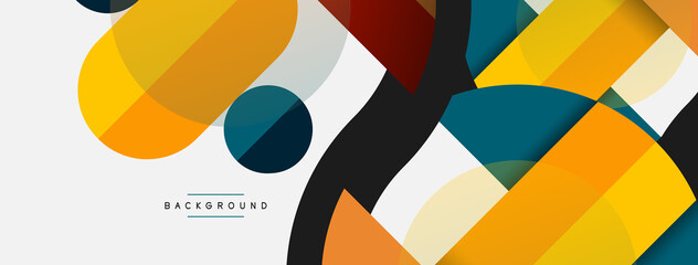 Round geometric shapes lines and circles. Vector template for wallpaper banner background or landing page