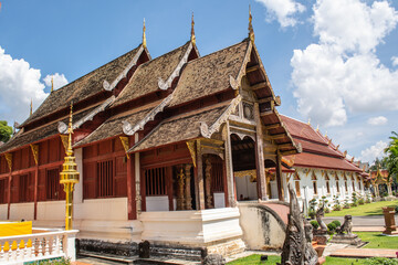 Within Wat Phra Singh is a Buddhist temple or Wat in Thai in Chiang Mai province northern of Thailand. 