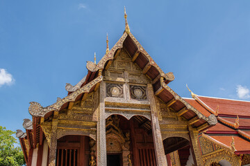 Within Wat Phra Singh is a Buddhist temple or Wat in Thai in Chiang Mai province northern of Thailand. 