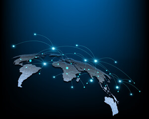 Fototapeta na wymiar Global business network connection world map illustration
