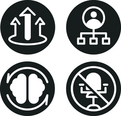 Icons, arrow, hierarchy, user, and idea